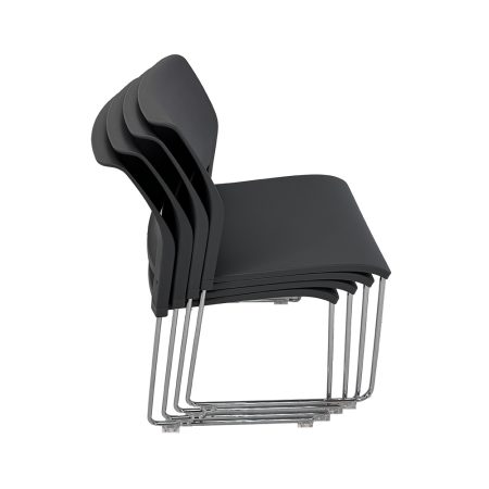 4 Gray Cafe Chairs Stacked