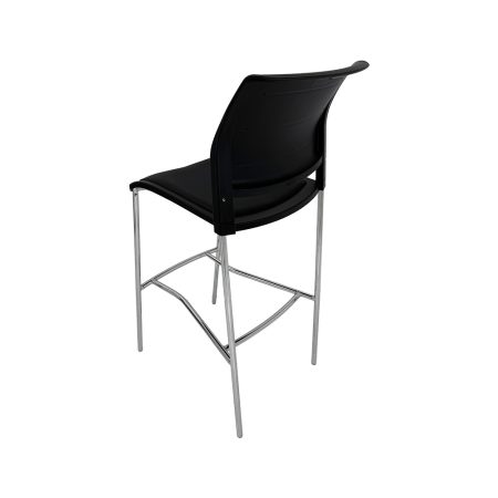 Black Cafe Stool with Padded Seat 5