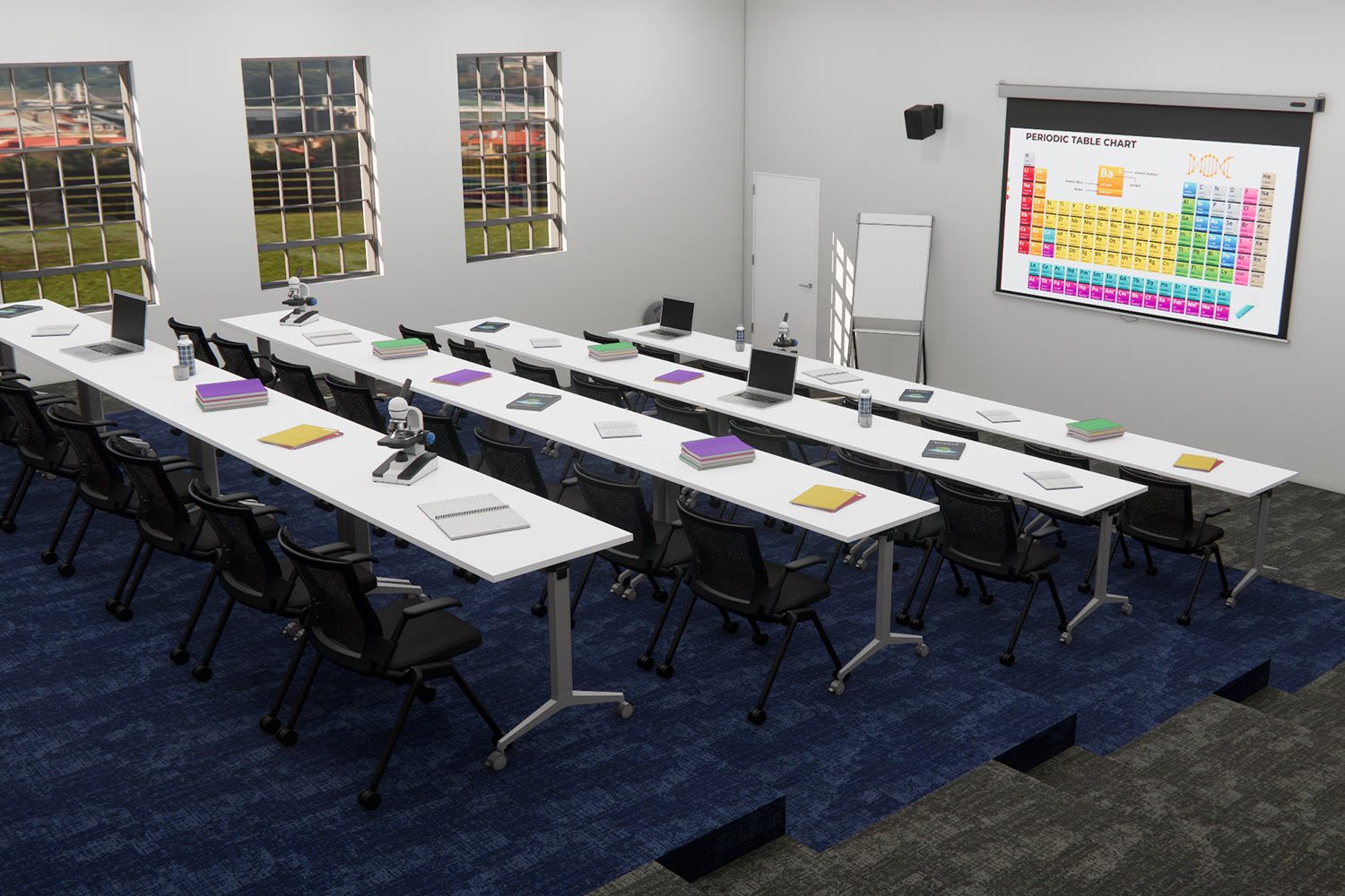 Flip Top Tables in Classroom