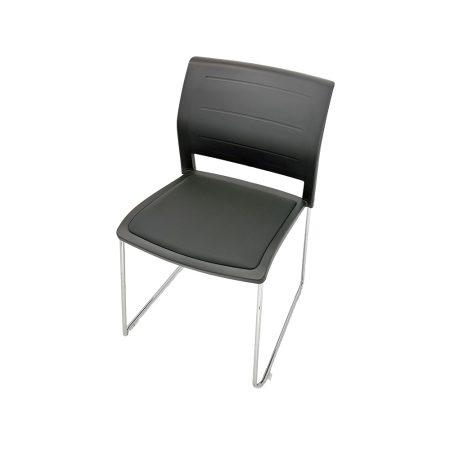 Gray Cafe Chair with Padded Seat 2