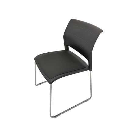Gray Cafe Chair with Padded Seat 3