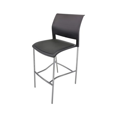 Gray Cafe Stool with Padded Seat 10