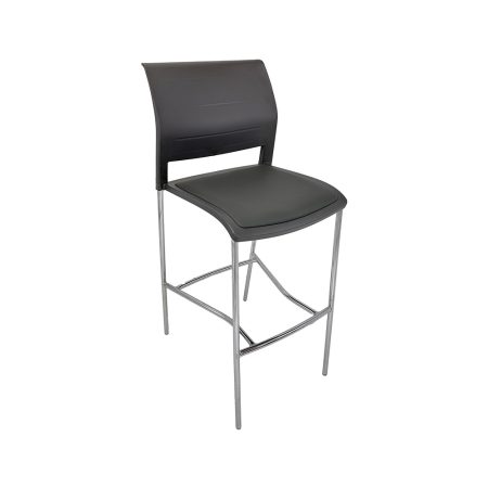 Gray Cafe Stool with Padded Seat 2