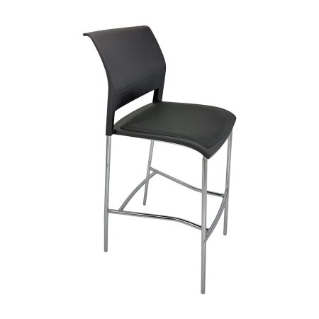 Gray Cafe Stool with Padded Seat 3