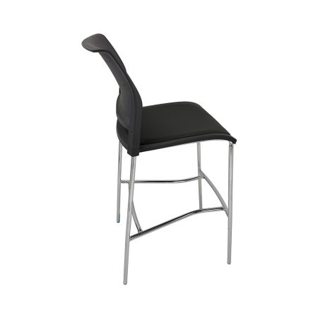 Gray Cafe Stool with Padded Seat 4