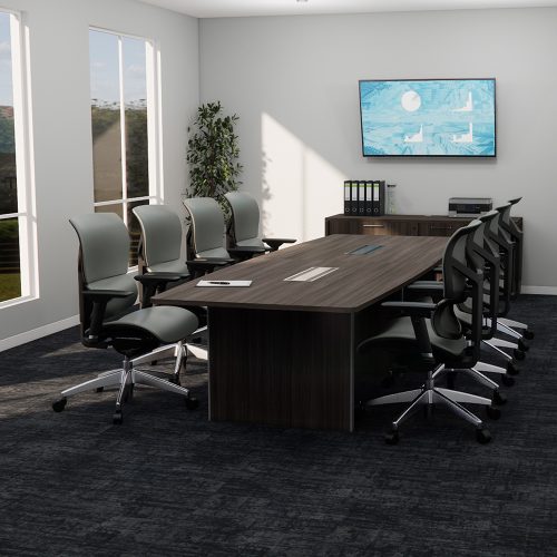 Skyline Conference Table with Gray Vegan Vitos